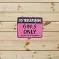 thumbnail image 2 of Funny Sign No Trespassing Sign PVC Pink Girls Bedroom Wall Decor Self Adhesive Wall Sticker with Cute English Warning Signs for Teen Girls Room Cave Room Dorm, 2 of 11
