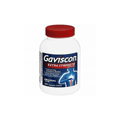 Gaviscon Extra Strength Chewable Antacid Tablets, Heartburn Relief, 100