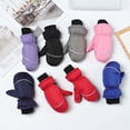 thumbnail image 4 of Comfortable Thicken Warm Children Kids Winter Must Outdoor Riding Snow Snowboard Children Ski Gloves Long-sleeved Mitten RED, 4 of 8