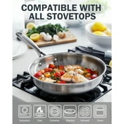 Cooks Standard Multi-Ply Clad 12-Inch Stainless Steel Frying Pan with Lid, Everyday Wok Stir Fry Pan Kitchen Skillet, Stay-Cool Handle, Induction Compatible Cookware, Dishwasher Oven Safe