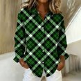 thumbnail image 2 of Kilaqueen Buffalo Plaid Shirts for Women Long Sleeve Lapel Button Down Shirts Lightweight Casual Retro Versatile Tops, 2 of 3