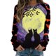 thumbnail image 1 of Moda mujer Casual Halloween impreso manga larga cuello redondo sudadera Tops blusa Pompotops FGAJ5968, 1 of 5