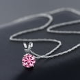 thumbnail image 4 of Gem Stone King 14K White Gold Pink Moissanite Pendant Necklace for Women (0.50 Cttw, Gemstone Birthstone, Round 5MM, with 18 inch Chain), 4 of 4