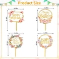 thumbnail image 2 of Decoración para tartas STATWTHMA Happy Birthma, acrílico, 4 unidades, color dorado, 2 of 7
