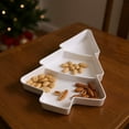 thumbnail image 4 of JeashCHAT Christmas Tree Serving Tray, Plastic Christmas Tree Shaped Fruit Snack Plate, 3 Compartment Platter for Daily Use, Christmas Party Supplies, 10" x 7.2" x 1.18", White, 4 of 8