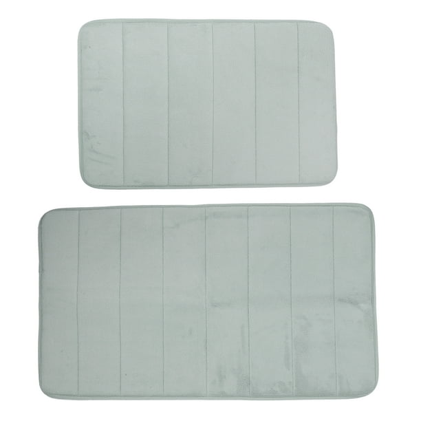 Alfombrillas de baño de espuma viscoelástica Unique Bargains 2 uds. antideslizantes gris 40x60cm + 50x80cm