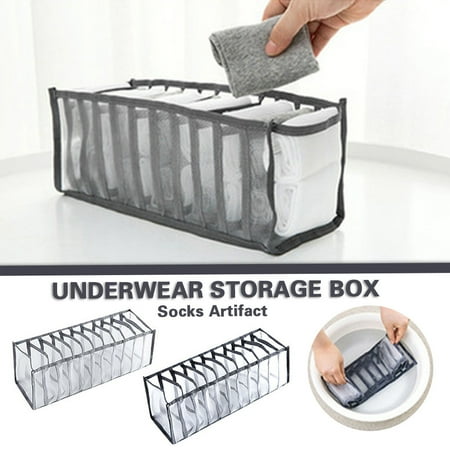 1 Storage Bag With 11 Compartments Clearance! Underwear Storage Box With Compartments Socks Bra Underpants Organizer Drawers Home Textile Storage