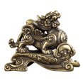 thumbnail image 1 of 1 unid latón kylin estatua feng shui ornamento retro chi lin lin di figurine (estilo aleatorio), 1 of 5