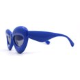 thumbnail image 3 of Womens Bold Balloon Bloated Thick Rim Oversize Cat Eye Sunglasses Blue Black, 3 of 4