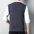 thumbnail image 3 of Male Sweater Autumn Winter New Knitted Vest Fashion Pattern Casual V Neck Sleeveless Wool Machine or Hand Wash, 3 of 4
