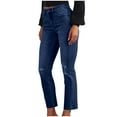 thumbnail image 4 of Felirenzacia Women’s Slim Fit Low Rise Bootcut Jeans, Vintage Ribbed Denim Pants for Casual Work Wear, 4 of 7