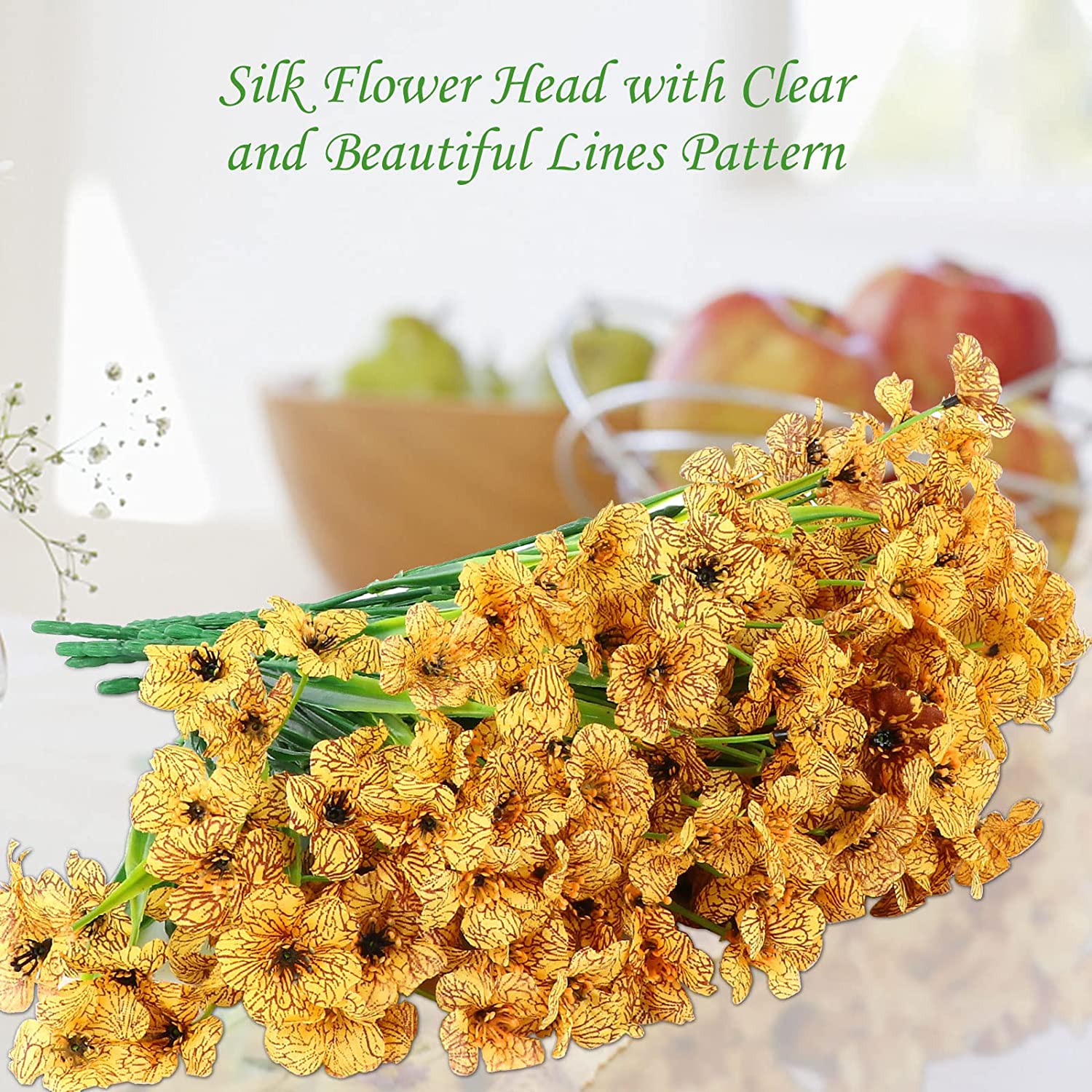 Sinhoon 6/12/18 Bundles Artificial Flowers UV Resistant Fake Flowers for Outdoor No Fade Faux Plastic Greenery Shrubs Garden Decor