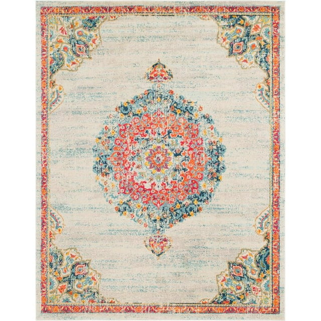 Unique Loom Penrose Center Medallion Rug8' x 10' Rectangle Ivory/Blue
