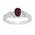 thumbnail image 1 of 10k White Gold Oval Rhodolite Garnet And Diamond Ring, 1 of 6