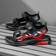 thumbnail image 6 of Rumantou Boy's Sandals Summer Sports Beach Shoes Boys' Sandals Kids Summer Fashion Open-toe Casual Shoes Adjustable Printed Straps Lightweight Outdoor Beach Sandals for US 2,Red, 6 of 9