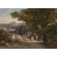 thumbnail image 2 of Edward Lear 18x14 Black Ornate Wood Framed Double Matted Museum Art Print Titled - Bethaeen Olavano L’Ivtellatella, 2 of 5