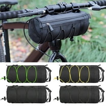 Tnobhg Bike Handlebar Bag with Shoulder Strap Zipper Closure Fastener Tape Front Bicycle Pouch Mountain Road Bike Faux Leather Bag Cycling Accessories