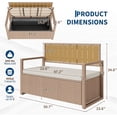 thumbnail image 2 of Outdoor Storage Bench, All-Weather PE Rattan Deck Box with Seat, Wicker Patio Furniture for Cushions, Garden Tools, Pool Accessories, Water-Resistant and Durable (Yellow Wicker & Beige Cushions), 2 of 8