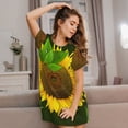 thumbnail image 3 of Fotbe Sunflower3 Bata de Dormir para Mujer con Estampado, Camisón de Algodón de Manga Corta, Ropa de Dormir Casual, 3 of 6
