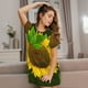 thumbnail image 3 of Fotbe Sunflower3 Bata de Dormir para Mujer con Estampado, Camisón de Algodón de Manga Corta, Ropa de Dormir Casual, 3 of 6