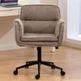 thumbnail image 3 of S-HOME Ergonomic Desk Chair with 5-Gear Adjustable Armrests and Swivel Function for Home and Office Spaces, Brown Teddy fleece, 3 of 17