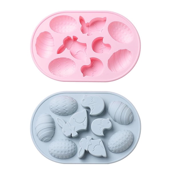 Silicona De Conejito 3D Molde De Conejito De Pascua Fondant Molde Para Hornear Pasteles Para Diy Pastel Jabón Gelatina Pastelería 2 Uds Molde matsuzay HA035063-00