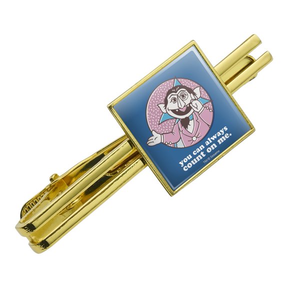 Sesame Street You Can Count on Me Square Tie Bar Clip Clasp Tack- Silver or Gold