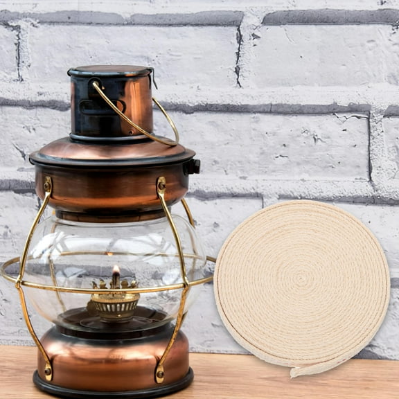 LEORX Replacement Lantern Wicks 1Pcs Lamp Wicks Beige Cotton Polyester 196.5in x 0.47in x 0.08in for Lighting