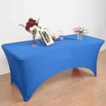 thumbnail image 6 of Efavormart 6FT Royal Blue Open Back Stretch Spandex Table Cover, Rectangular Fitted Tablecloth, 6 of 11