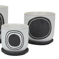 thumbnail image 4 of Meon 3pc Garden Planter Set, Textured White and Black Ceramic Design, 4 of 7