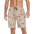 thumbnail image 6 of FREEAMG Yoga Cavalier King Charles Spaniel Dog Men's Pajama Pants Shorts Sleepwear Lounge Pajama Bottoms, 6 of 7