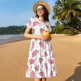 thumbnail image 4 of Balery Watermelon Vestidos sueltos de manga corta para mujer, vestidos de verano 2025, vestidos casuales de corte A con vuelo., 4 of 6