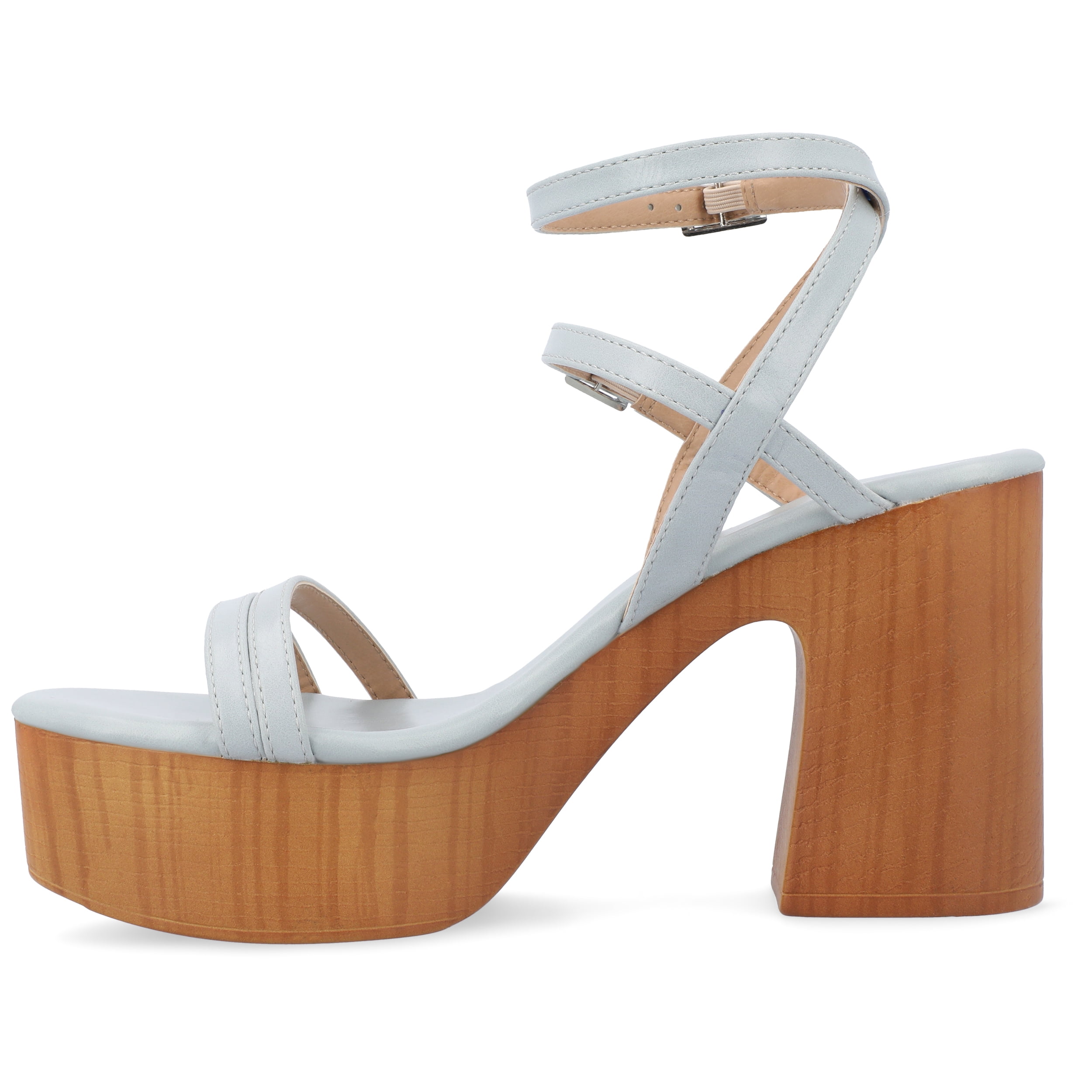 Journee Womens Emerynn Platform Clog Multi Strap Sandals
