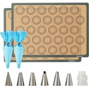 Katbite Macaron Silicone Baking Mats Set of 2 Half Sheet (11 5/8" x 16 1/2") Reusable & Nonstick Silicone Bakeware Mats