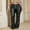 Black, variant on Women Flared Jeans with High Waist Stretchy Button Fly PU Leather Skinny Trousers for Daily Casual Wear