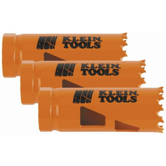 Sierra perforadora bimetálica Klein Tools 31914 de 2,2 cm, paquete de 3