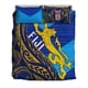 thumbnail image 3 of Juego de cama Fiyi - Color de la bandera con estampado polinesio dorado LT20, 3 of 6