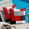 thumbnail image 5 of Red Grey Geometric Pillow Covers 16x16 Inch, Modern Black White Abstract Art Linen Pillowcase with Invisible Zipper, Decorative Throw Pillow Covers Cushion Case for Couch Sofa Bed Living Room, 5 of 9