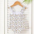 thumbnail image 7 of Tiijoy Little Girls Floral Ruffle One-Piece Swimsuit Cute UPF50+ Square Neck Bathing Suit, 7 of 7