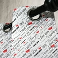 thumbnail image 3 of Ambesonne I Love You Grommet Curtain, Romance Words Hearts, 50" x 96", Red White Black, 3 of 6