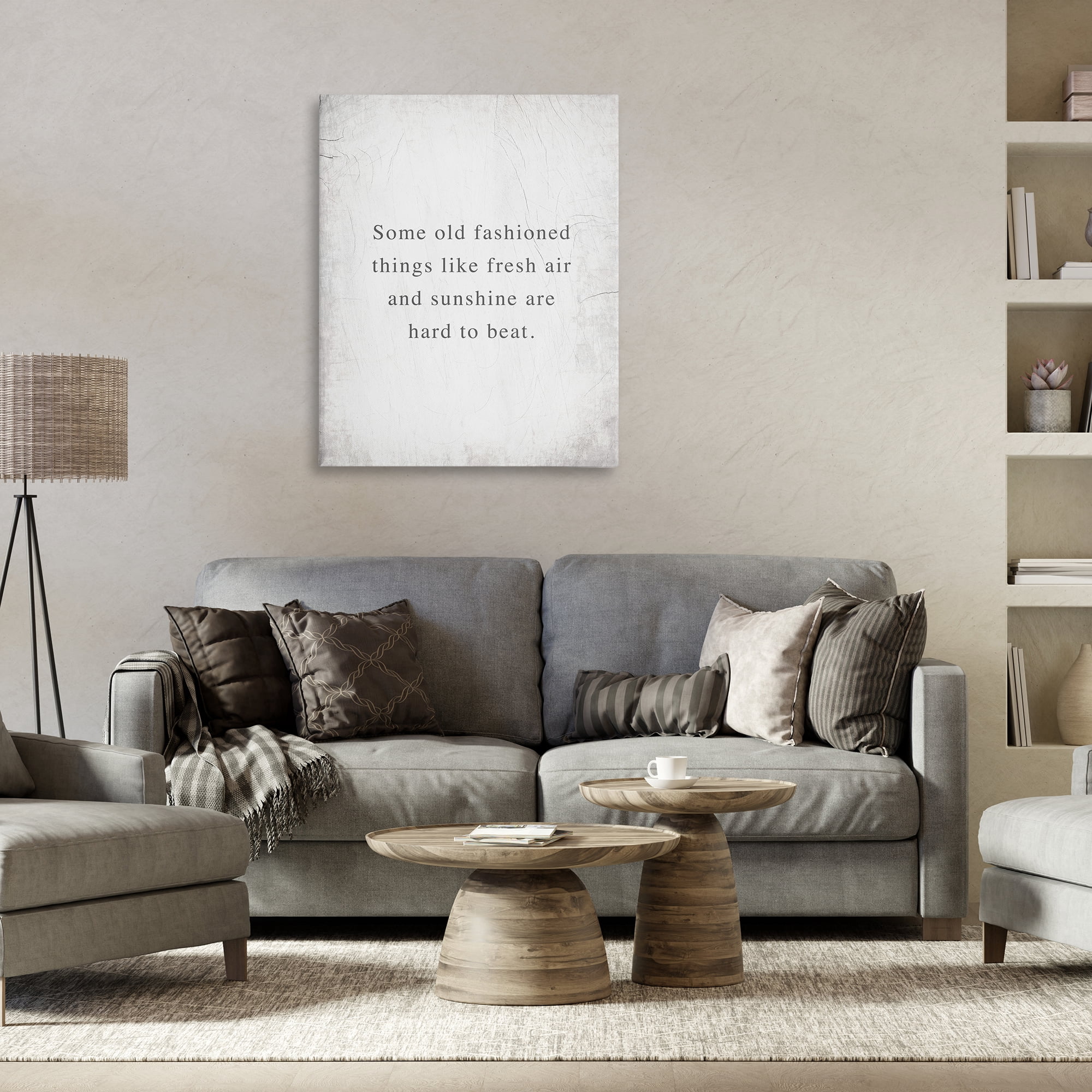 Stupell Industries Fresh Air & Sunshine Sentiment Text & Numbers Painting Wrapped Canvas Art Print Wall Art, 30 x 40