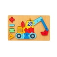 thumbnail image 1 of Rompecabezas de números, rompecabezas de madera para niños, juguete de clasificación de formas y colores, desarrollo temprano excavadoras, 1 of 9