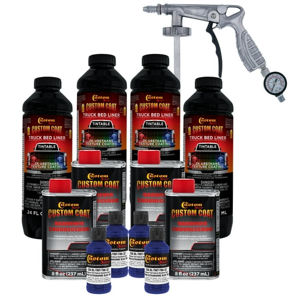 Custom Coat 35056 Ultramarine Blue T86 Urethane Spray-On Truck Bed Liner, 1 Gallon Kit with Spray Gun