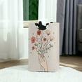 thumbnail image 6 of Yayeee Freestanding Laundry Hamper with Handle Collapsible Large Storage Basket for Clothes, Red Flower, 6 of 7