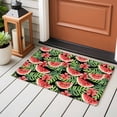 thumbnail image 4 of 2x3 Ft Entryway Area Rug, Watermelon Kitchen Rug Runner Washable Floor Mat, Summer Fruit Green Tropical Palm Leaf Flower Non Slip Indoor Door Mat Throw Carpet for Bathroom Living Room Bedroom, 4 of 8