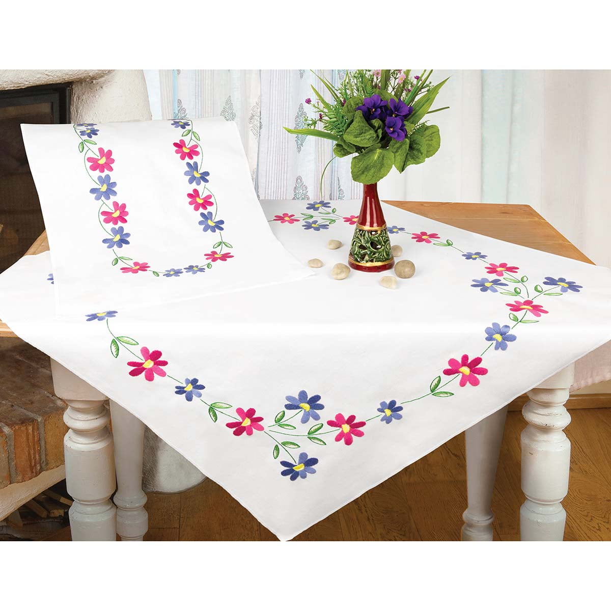 Herrschners® Spring Garland Table Runner Stamped Embroidery Kit