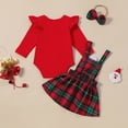 thumbnail image 7 of Christmas Dress Girl Christmas Outfit Baby Romper Long Sleeve Plaid Skirt Baby Girl Fall Outfits for Baby Girls 0-3 Months, 7 of 7