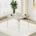 thumbnail image 4 of Folding Card Table Set, Metal Portable Event Table, Folding Square Table for Living Room, Office, Camping(No Chair), 4 of 7