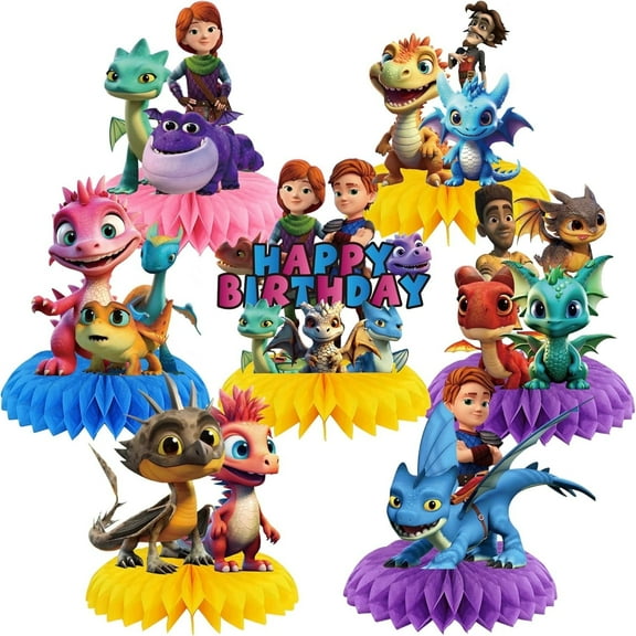 Party Centerpieces Theme Party Supplies, Happy Birthday Party Decorations Double Sided Table Toppers Honeycomb Centerpieces