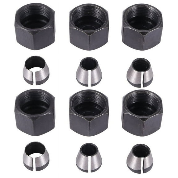 6 Pcs Router Collet Set Chuck Heads Adapter for Drills Engraving Trimming Carving Machine Electric Router Milling Cutter